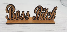 Load image into Gallery viewer, Boss bitch wood desk sign - Altered Goods
