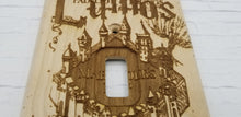 Load image into Gallery viewer, Marauders map lumos and nox light switch cover wood - Altered Goods
