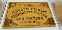 Load image into Gallery viewer, Ouija board bamboo cutting board with maple planchette - Altered Goods
