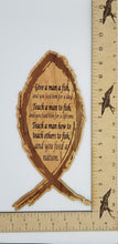 Load image into Gallery viewer, Give a man a fish wooden sign - Altered Goods
