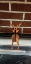 Load image into Gallery viewer, 3d wooden reindeer statue with name custom large - Altered Goods
