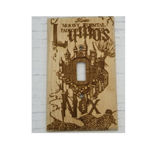 Load image into Gallery viewer, Marauders map lumos and nox light switch cover wood - Altered Goods
