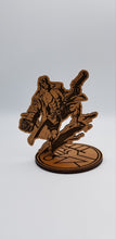 Load image into Gallery viewer, Hellboy cherry wood sign with bprd base - Altered Goods
