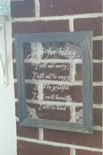 Load image into Gallery viewer, Just for today reiki principals wooden frame sign - Altered Goods
