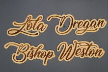 Load image into Gallery viewer, Custom name cut out wooden ornament - Altered Goods
