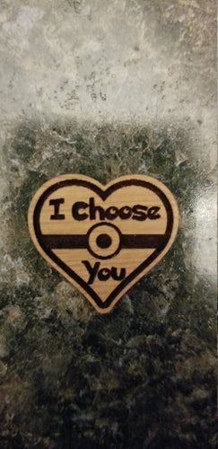 I choose you cherry wood poke heart - Altered Goods