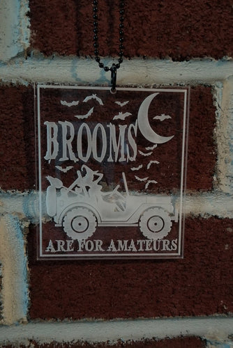 Brooms are for amateurs witch jeep necklace - Altered Goods