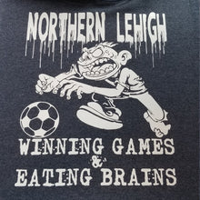 Load image into Gallery viewer, Winning games and eating brains soccer zombie team hoodie - Altered Goods
