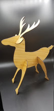 Load image into Gallery viewer, 3d wooden reindeer statue with name custom large - Altered Goods
