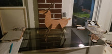 Load image into Gallery viewer, 3d wooden reindeer statue with name custom large - Altered Goods
