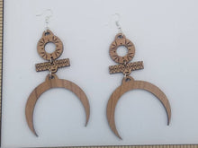 Load image into Gallery viewer, Goddess cherry wood earrings - Altered Goods
