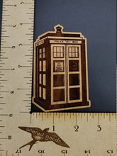 Load image into Gallery viewer, Dr. Who tardis cherry wood ornament - Altered Goods
