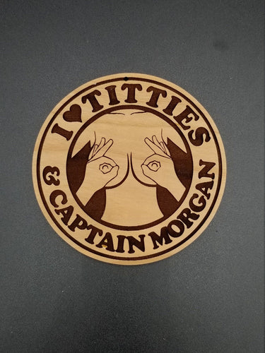 I love titties and captain morgan ornament - Altered Goods