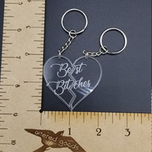 Load image into Gallery viewer, Best bitches split heart keychains - Altered Goods
