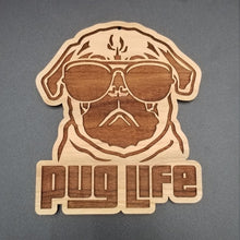 Load image into Gallery viewer, Pug life hardwood ornament - Altered Goods
