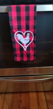 Load image into Gallery viewer, Cock lover embroidered  red and black plaid towel - Altered Goods
