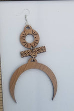 Load image into Gallery viewer, Goddess cherry wood earrings - Altered Goods
