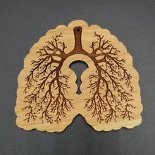 Load image into Gallery viewer, New lungs who dis laser engraved wood ornament - Altered Goods
