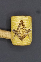 Load image into Gallery viewer, Freemason square and compass corn cob pipe - Altered Goods
