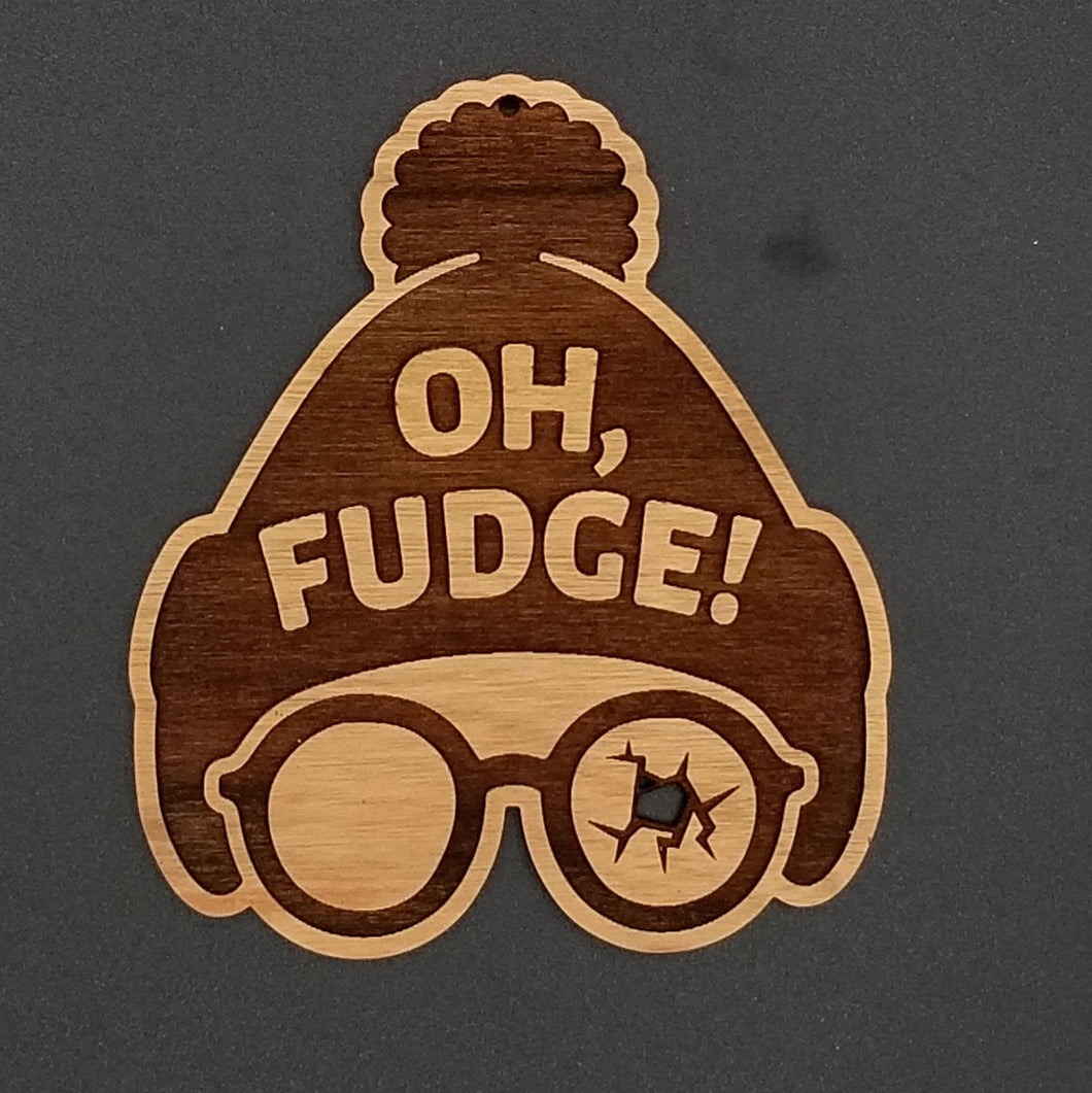 Oh fudge christmas story cherry wood ornament - Altered Goods