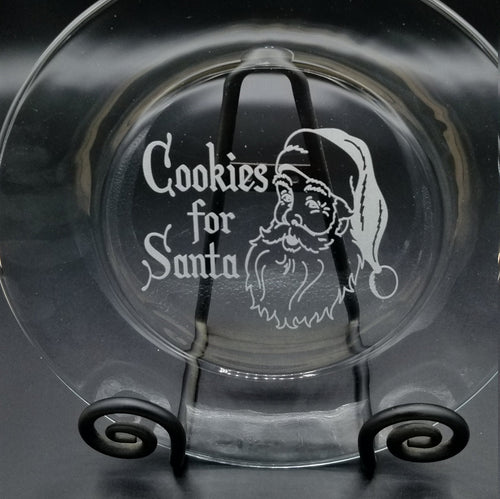 Cookies for santa laser engraved glass plate - Altered Goods