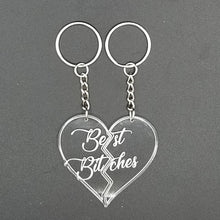 Load image into Gallery viewer, Best bitches split heart keychains - Altered Goods
