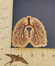 Load image into Gallery viewer, New lungs who dis laser engraved wood ornament - Altered Goods
