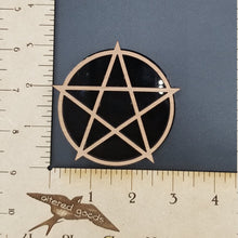 Load image into Gallery viewer, Pentagram on full moon small wall hanging sign - Altered Goods
