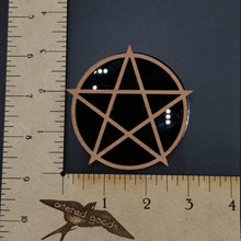 Load image into Gallery viewer, Pentagram on full moon small wall hanging sign - Altered Goods
