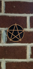 Load image into Gallery viewer, Pentagram on full moon small wall hanging sign - Altered Goods
