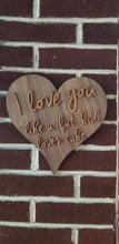 Load image into Gallery viewer, I love you like a fat kid loves cake layered wood heart sign - Altered Goods
