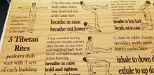 Load image into Gallery viewer, 5 tibetan rites yoga cherry hardwood sign - Altered Goods
