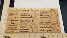 Load image into Gallery viewer, 5 tibetan rites yoga cherry hardwood sign - Altered Goods
