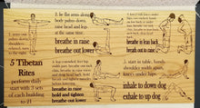 Load image into Gallery viewer, 5 tibetan rites yoga cherry hardwood sign - Altered Goods
