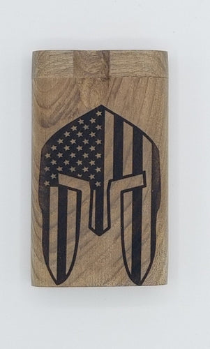 American flag spartan helmet walnut dugout one hitter