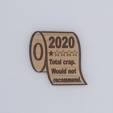 Load image into Gallery viewer, 2020 toilet paper one star review cherry hardwood laser engraved magnet
