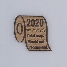 Load image into Gallery viewer, 2020 toilet paper one star review cherry hardwood laser engraved magnet
