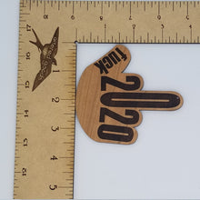 Load image into Gallery viewer, Fuck 2020 middle finger cherry hardwood laser engraved ornament
