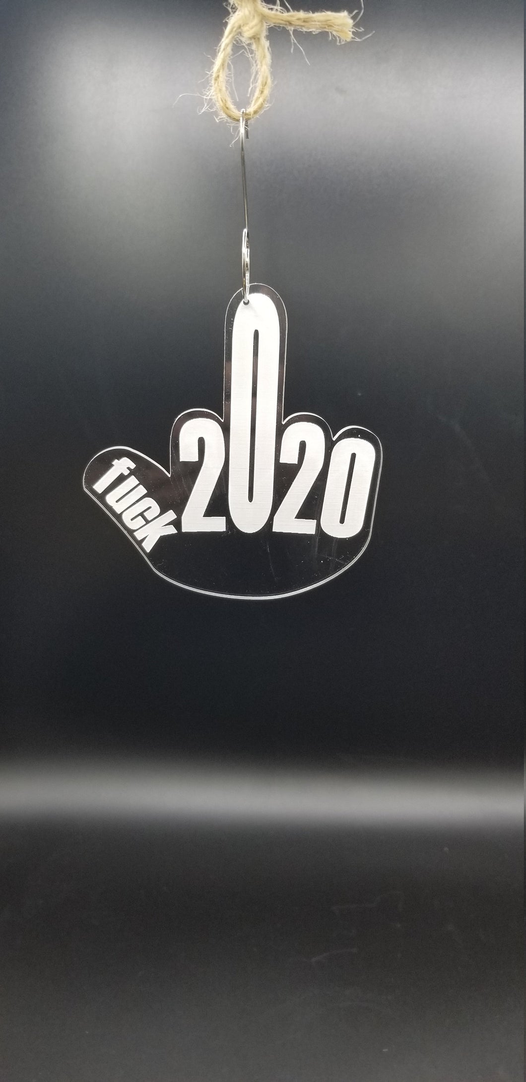 Fuck 2020 middle finger acrylic laser engraved ornament