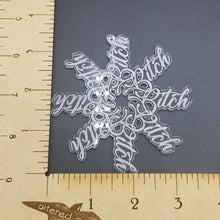 Load image into Gallery viewer, Bitch flake snowflake clear acrylic ornament
