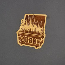 Load image into Gallery viewer, 2020 dumpster fire cherry hardwood laser engraved ornament
