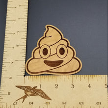 Load image into Gallery viewer, Poop emoji cherry hardwood laser engraved ornament
