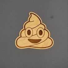 Load image into Gallery viewer, Poop emoji cherry hardwood laser engraved ornament
