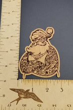 Load image into Gallery viewer, Tattoo santa cherry hardwood santa ornament
