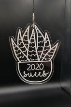 Load image into Gallery viewer, 2020 succs succulent clear acrylic ornament
