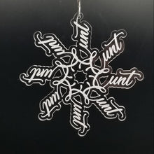 Load image into Gallery viewer, Cunt flake snowflake clear acrylic ornament
