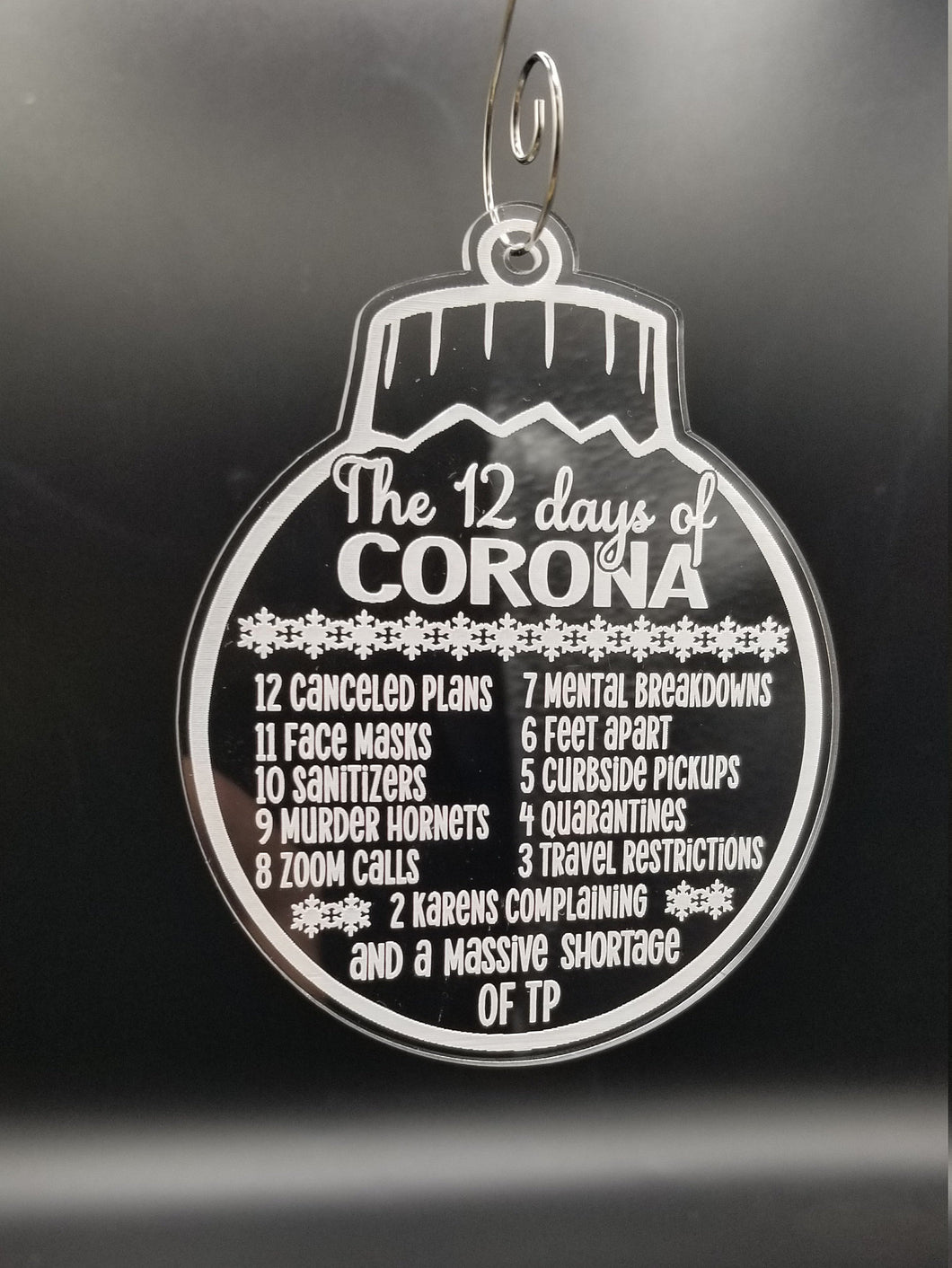 12 days of corona clear acrylic ornament