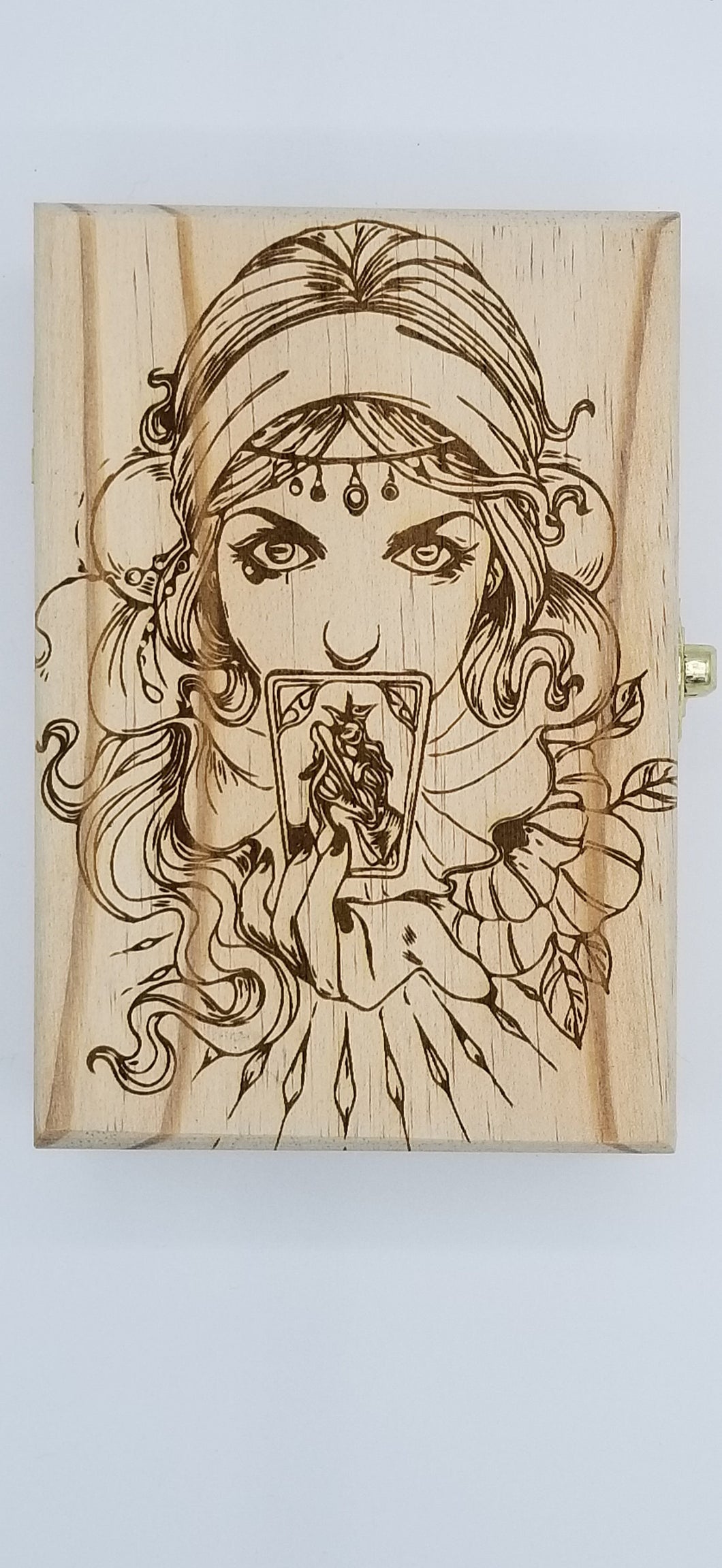 Wood tarot girl box