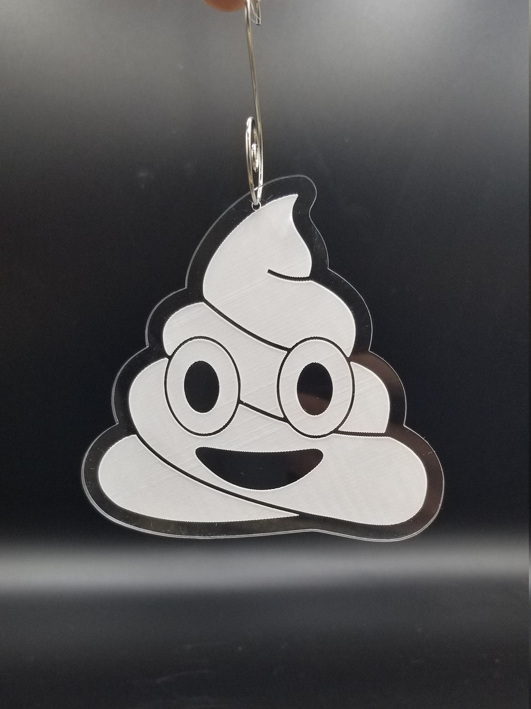 Poop emoji clear acrylic ornament