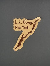 Load image into Gallery viewer, Lake george laser engraved cherry wood christmas ornament
